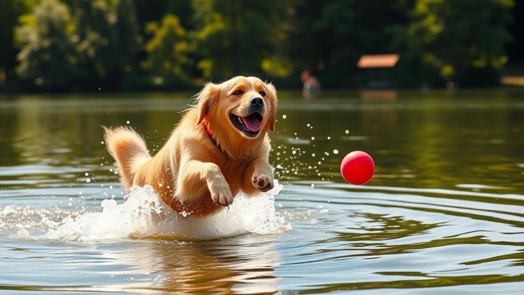 canine water retrieval skills demonstrated