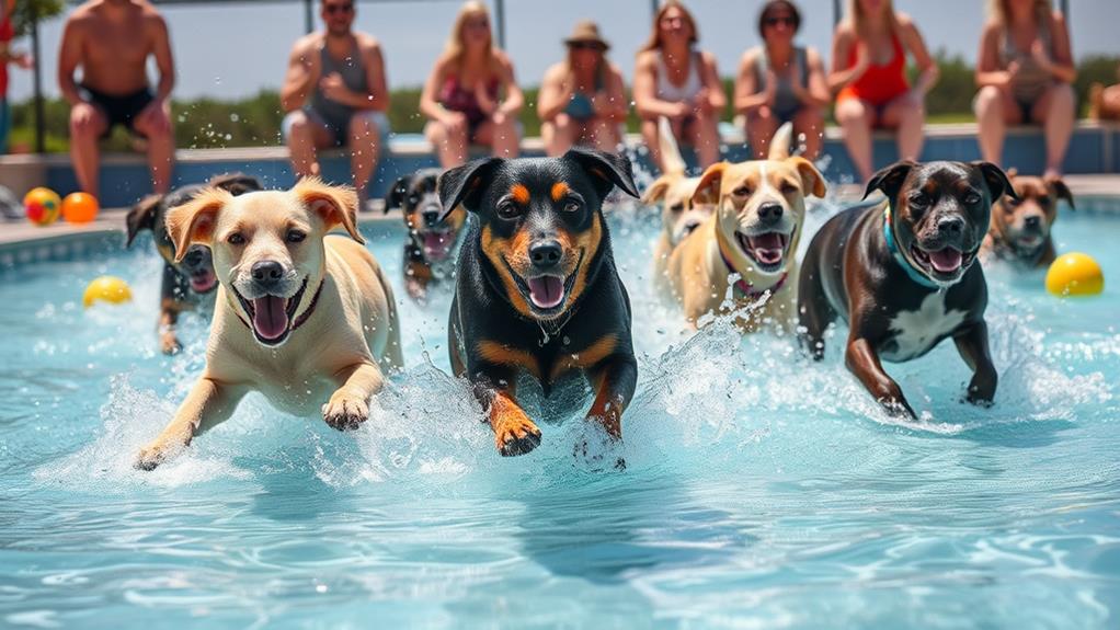 competitive dog swimming races