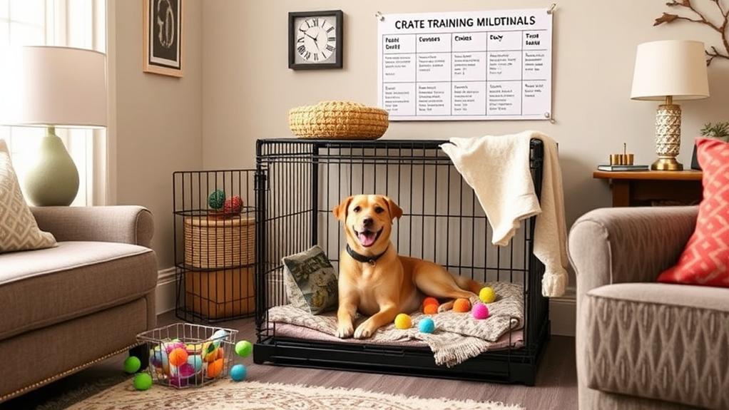 consistent positive reinforcement for crate training