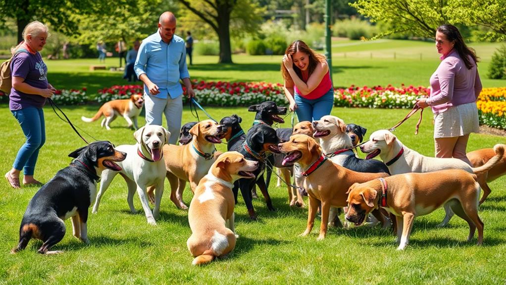 dogs interact socially