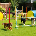 entertaining backyard dog obstacle course