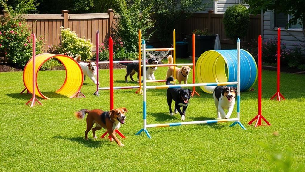 entertaining backyard dog obstacle course