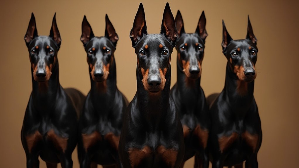 intelligent guarding doberman pinschers