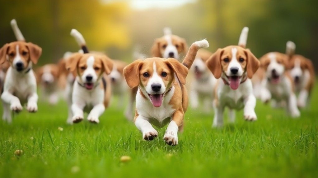 lively cheerful beagle companions